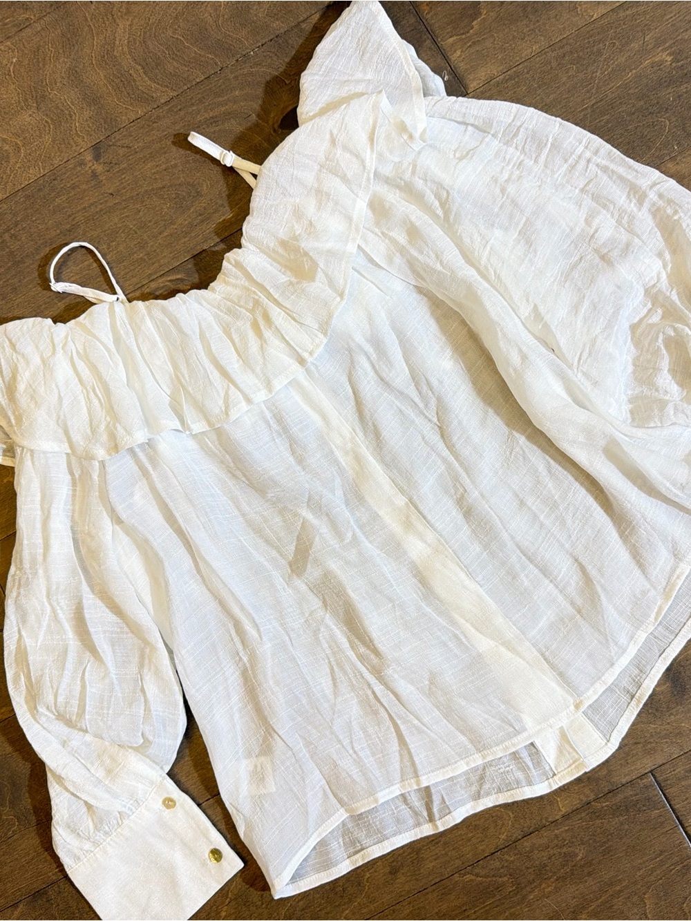 FAVLUX White Lightweight Gathered Waist Top - Picture 6 of 8